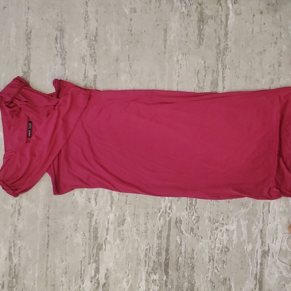 BRAND NEW Off Shoulder Cross Wrap Ruched Foldover Dress - Picture 4 of 4